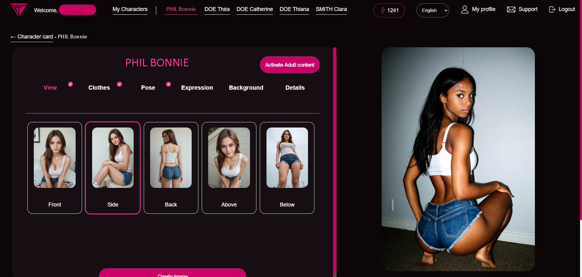 Character view angles demonstration - multiple perspectives of a 3D character